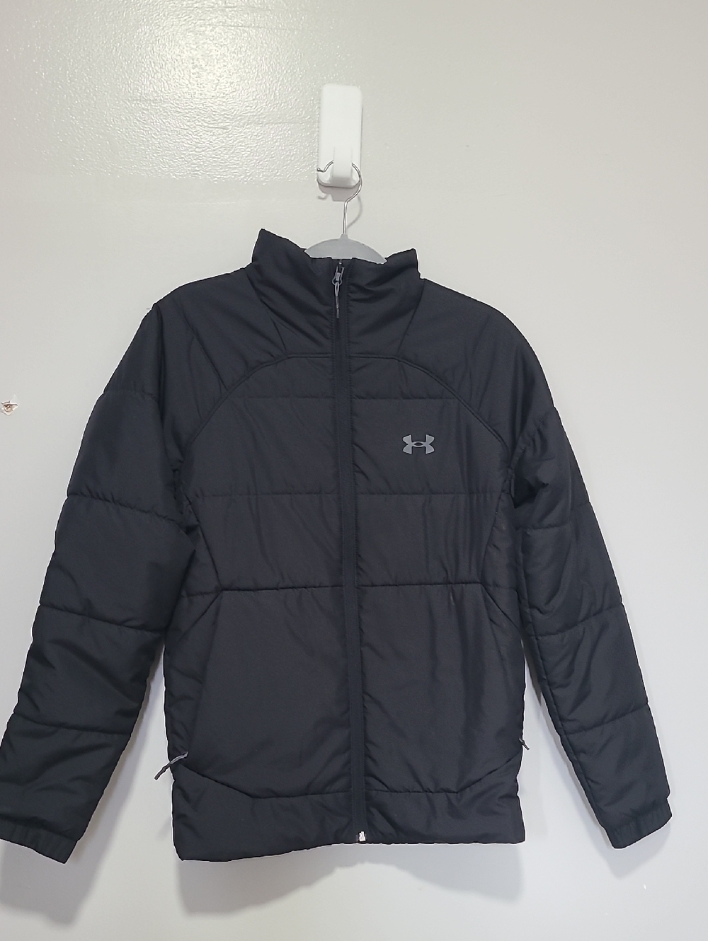 Under Armour Black Quilted Loose Jacket with Logo